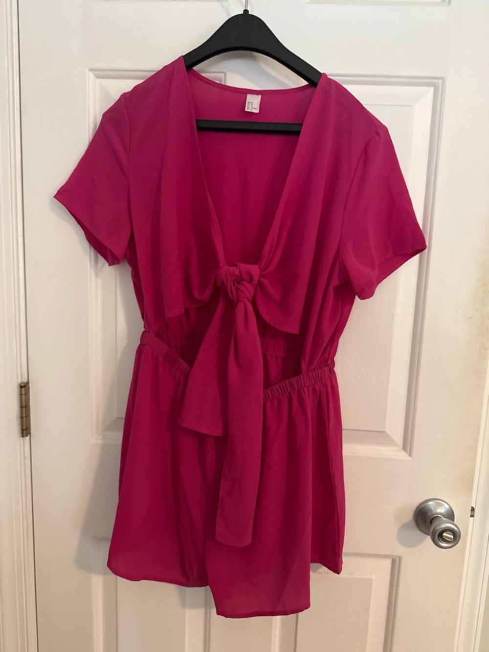 Pink/Fuchsia Tie-Front Romper